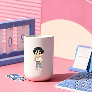 1pc mouthwash cup, cartoon pattern printing, durable bathroom toothbrush cup, wash cup, toothbrush holder, bathroom storage, bathroom water cup, brushing cup, Christmas Valentine's Day gift for students back to school (only cups are sold)