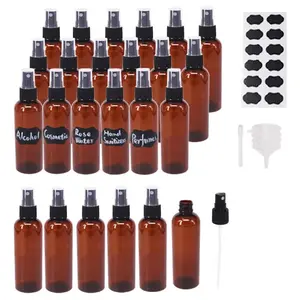 24 Pack 2oz Amber Plastic Spray Bottles For Essential Oils, Perfumes, Cosmetics, Alcohol, Fine Mist Spray Bottle, Mini Travel Bottle, Small Refillable Liquid Containers
