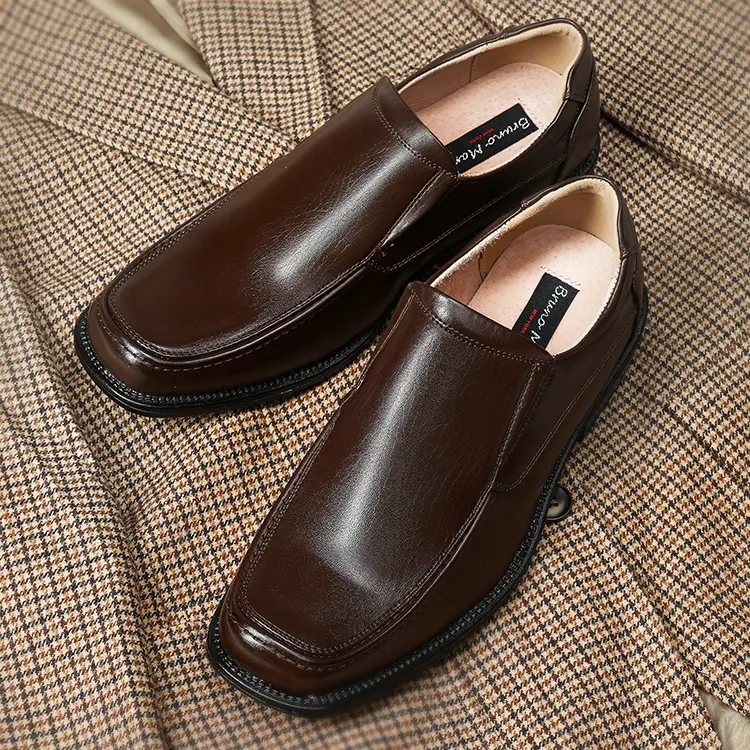 【BRUNO MARC Anniversary】 Men's Formal Square Toe Loafers, Synthetic Walking Shoes with a Latex Cushioned Insole for Business, Office, Footwear, Casual, Flat, Closed, Classic tiktokshopbacktoschool, Dress, Rubber, 1 Inch