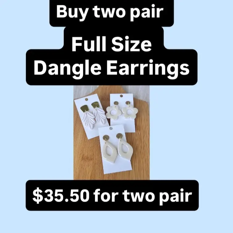Two Pair Full Size Polymer Clay earrings