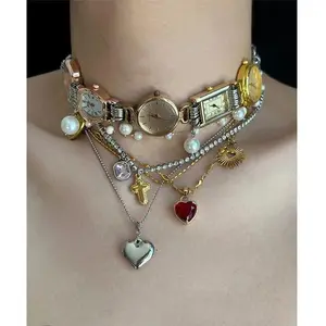 Clock Necklace, Cyberpunk Style, Unisex Jewelry Accessories, Party Gift