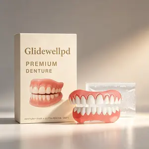 Premium Denture Set with Gutta-Percha – Comfortable False Teeth for Smile Enhancement, Complete Dental Care Kit for Daily Wear 1 Pair + 50g Wax
