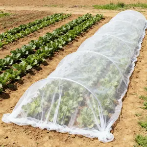 Garvee 2 Pack Large Fruit Tree Netting with Zipper & Drawstring, 10x33 Ft Plant Cover Insect Netting, Reusable Blueberry Bush Cover for Garden, Trees, Bushes, Flowers