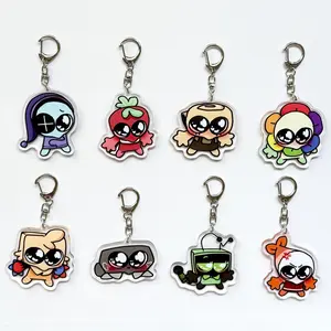 Dandys World Double Side Keychain, Brightney, Gigi, Glisten, Flutter, Poppy, Shrimpo, Connie, Dandys World Gift