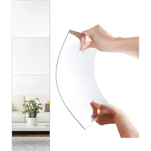 Wall Mirror Full Length, 4 count Full  Mirror for Bedroom, Safety Unbreakable Mirror  for   , Full  Mirror Tiles for Bedroom, Home Gym, Living Room