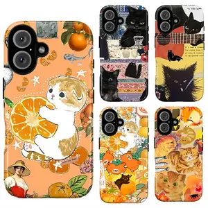 Cat & Citrus Collage Phone Case Collection, Orange Slice Kitten Black Cat Guitar Patchwork Bears Flowers Whimsical Vibes, Play Now Aesthetic Gift, iPhone 17 16 15 14 13 12 11 Pro Max Plus X, Galaxy S25 S24 S23 S22 S21 Ultra