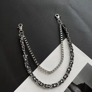 Exaggerated personality skull chain double-layer pants chain punk rock hip-hop waist chain wallet chain