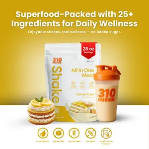 310 Meal Replacement Shake - Tri-Plex Plant-Based Proteins with 25+ Superfoods for Balanced Nutrition - Lemon Cake Protein Beverage 28 Servings