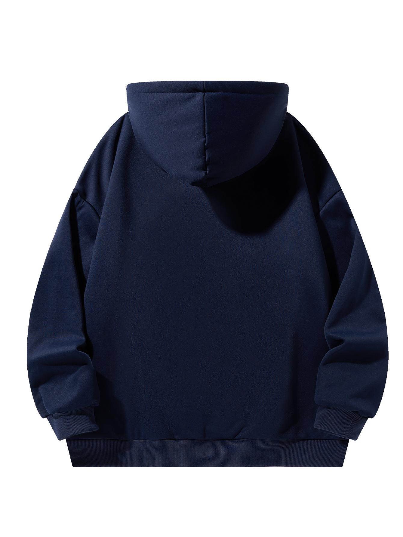 CCCMAI Men's Solid Zip-Up Hoodie Casual Loose Fit Long-Sleeve Hooded Sweatshirt for Everyday Wear All-Season Menswear Aesthetic Street Style