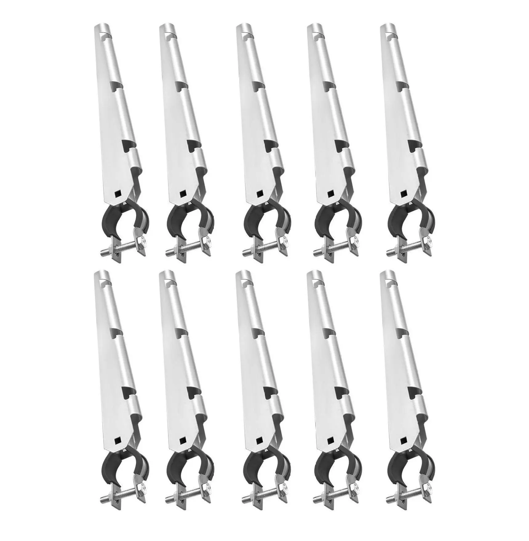 Chain Link Fence Extender 10 Pack, 14.8in Fence Post Heightener for 1.3-1.5in Rails, Galvanized Steel U Bracket, Privacy & Pet Containment, Secure Garden Fence Default