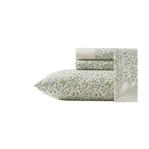 Laura Ashley Tierney Green Queen Sheet Set