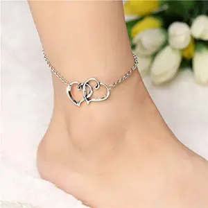 Women's Double Heart Arrow Casual Anklets - Fashion Costume Jewelry Accessory