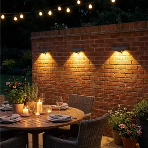 Modern Solar Wing Wall Lights, Waterproof V-Shape Outdoor LED Sconces for Fence, Deck, and Stairs