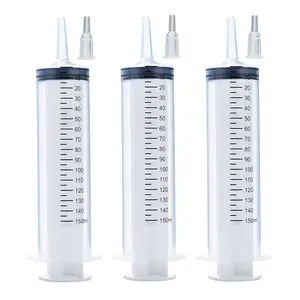 3 Pcs 150ml Large Syringes, Sterile and Individual Sealed, Easy to Use and Clean, Plastic Garden Syringe for Liquid, Lip Gloss, Paint, Epoxy Resin, Oil, Watering Plants, Refilling