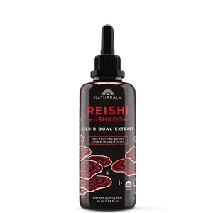 Naturealm Reishi Mushroom Liquid Dual-Extract Tincture – Organic Ganoderma Lingzhi Drops – 100% Fruiting Body, Non-GMO, Vegan, USDA Organic – 1.7 fl oz
