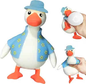 Duck Squishy Squeeze Toy - Cute Duck Stress Relief Toy for Kids & Adults, Soft Rubber Sensory Fidget Toys, Dough Ball Squishy Toys for Anxiety Relief Party Favors Goodie Bag Fillers Birthday Gifts