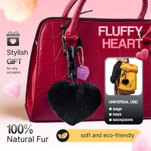 Plush Heart Keychain - Soft and Cute Accessory for Bags and Gifts