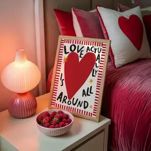 Love Actually Is All Around Print: Bold Colourful Wall Art Prints No Framed
