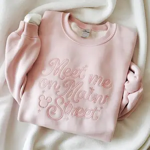 Embroidered Main Street USA sweatshirt, Embroidered Meet Me On Main Street sweatshirt, Magic Kingdom sweatshirt