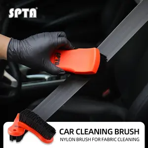 SPTA Car Detailing Brush, Fabric Brush Nylons Handle ,Leather & Textile Interior Brush, Comfortable Grip and Scratch-Free Cleaning for Dashboard, Wheels, Seats, Foot Mats and Small Areas