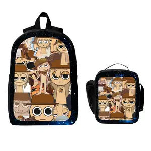 Funny Cute sprunki Print Backpack student Laptop Shoulders Backpack Travel Hiking Daypacks Backpacks Large for Game Fans