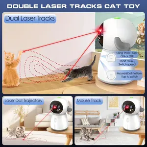 [Interactive Cat Laser Toy] Rechargeable Interactive Cat Laser Toy - Dual Laser Modes & Motion-Activated Fun for Bored Indoor Adult Cats