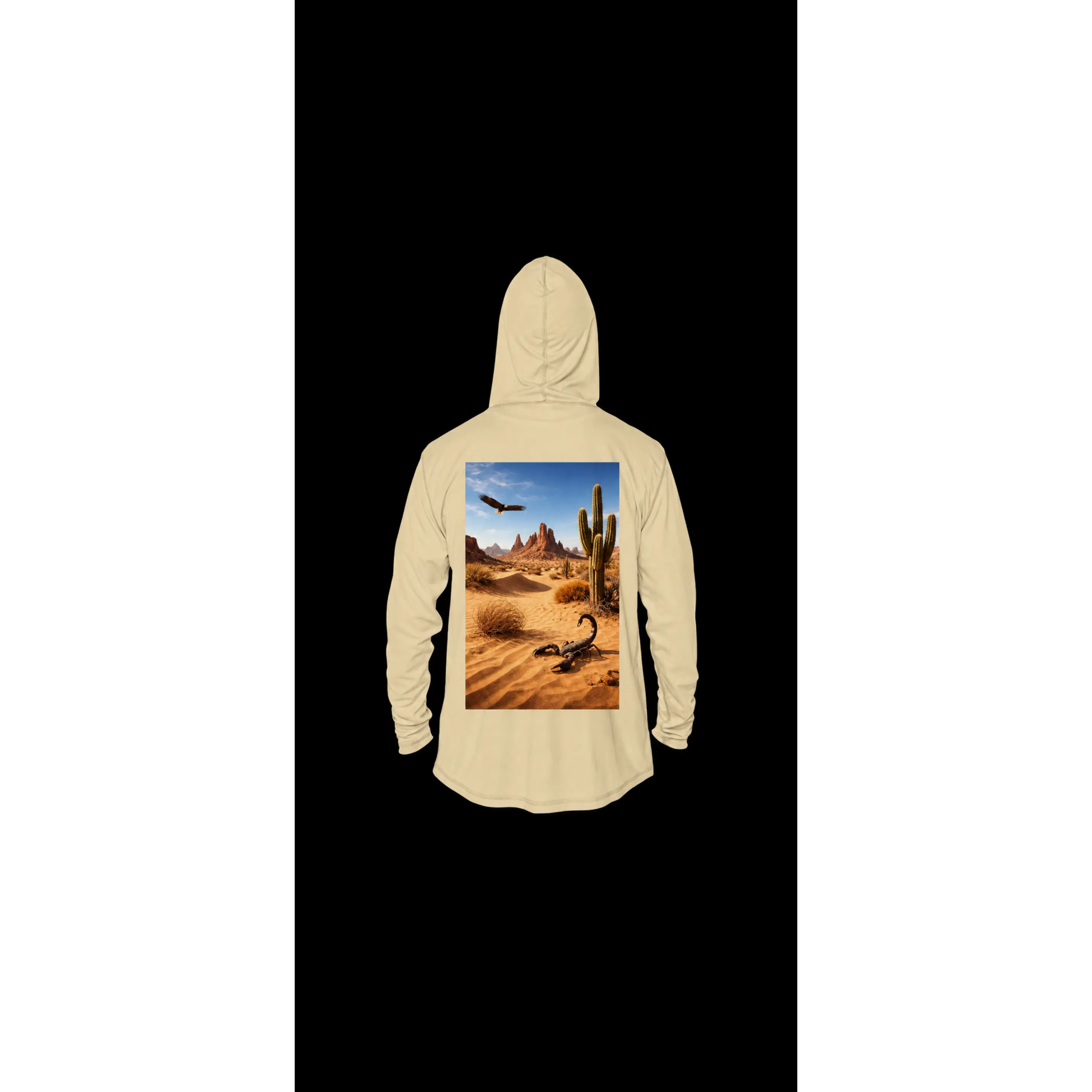 Men Desert Hoodie | Landscape Scorpion Cactus | Hoodie