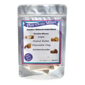 Children's Easy to Bake Oven Mixes Play Toy Real 4 Cookie Super Pack Refill Kit Sugar Peanut Butter Chocolate Chip Snickerdoodle Ultimate Set Cooking Baking Supplies Net Wt 4.8 oz DIY Decor