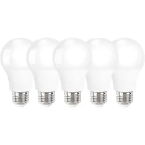 LED bulb, 60-watt equivalent, 9 watts, 800 lumens, non-dimmable, daylight white 5000K, A19 E26 standard medium base, 10,000 hours lifespan, 5-pack (1 pack)