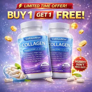 [BUY ONE GET ONE]Collagen Peptide Blend – Multi-Type Formula (I, II, III, V, X) – 1800 mg Per Serving – Supports Skin, Hair & Joint Health – 90 Capsules