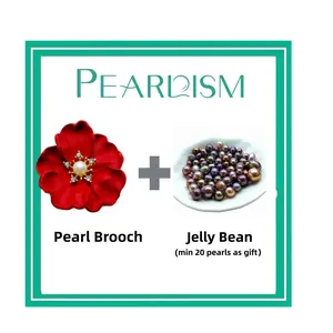 【Andrew】RedRose PearlBrooch+Jelly Bean Pearls (Min 20 pearls inside as gift) [Open in live ] - Freshwater Seedless Pearl Newbie-recommended-