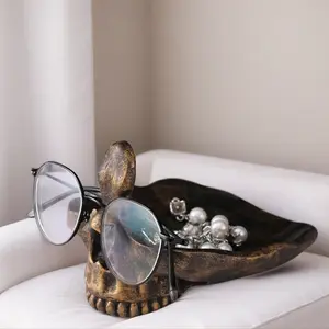 Halloween Creative Skull Design Eyeglass Holder, Vintage Skull Pattern Storage Tray, Decorative Home Living Room Bedroom Desktop Ornament bedroom decor