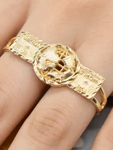 Fashion Geometric Hollow Carved Map Vintage Interlocking Couple Rings, Interlocked Stackable Rings, Statement Multi Ring, Unisex Daily Wear Jewelry, Perfect for Parties