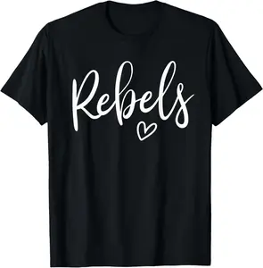 100% cotton Unisex Rebels High School Rebels Sports Team Women's Rebels T-Shirt