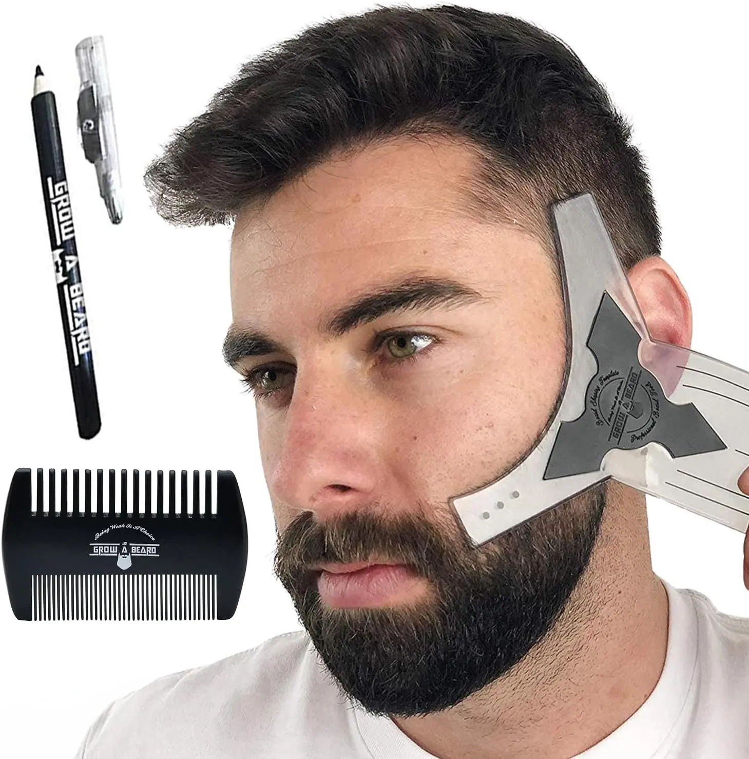 Shaper & Barber Pencil, Lineup Tool, Great Guide Shaping Tool for Men, Lineup Guide Template Thats Perfect for Styling and Edging, With Comb