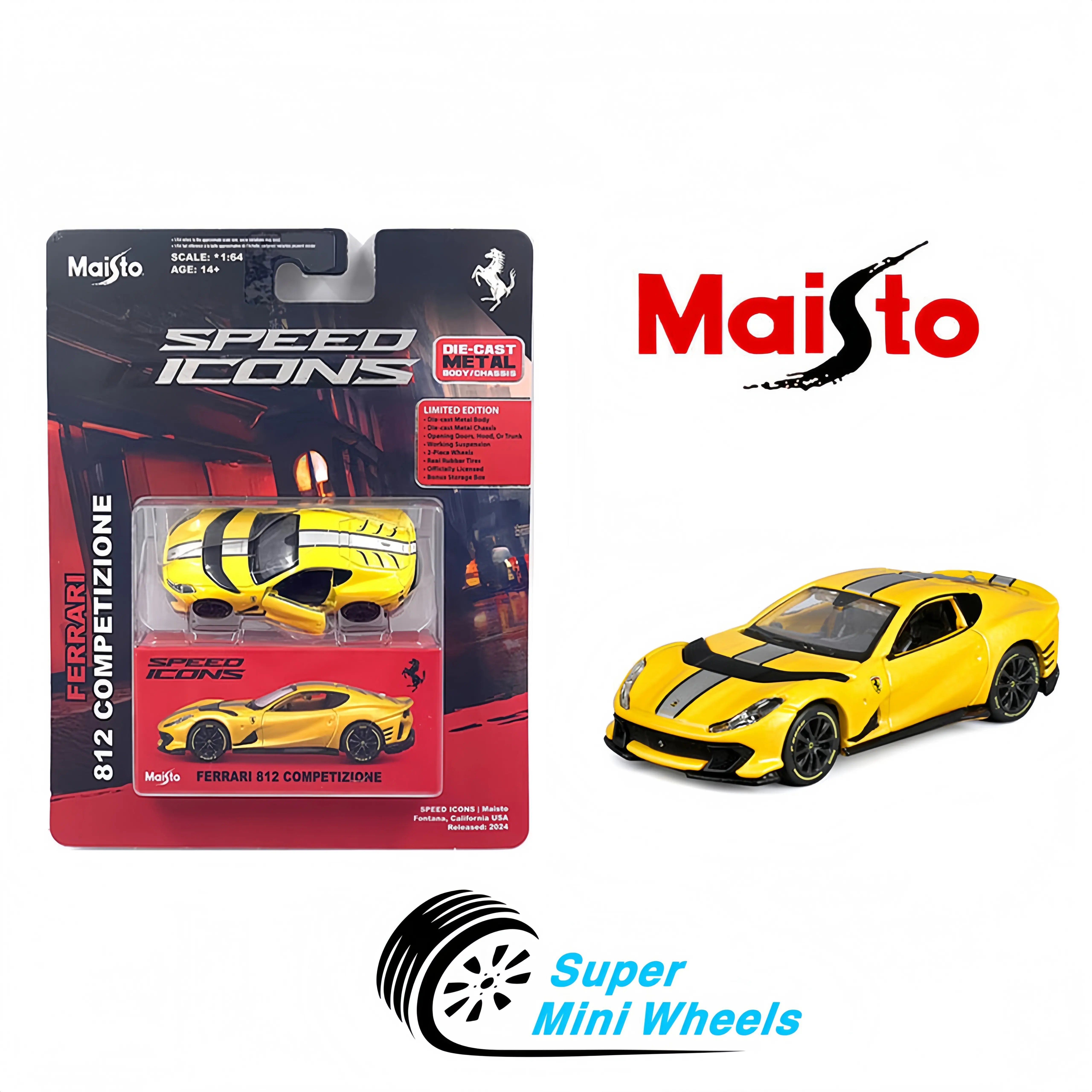 Maisto 1:64 Speed Icons - Ferrari 812 Competizione – Yellow