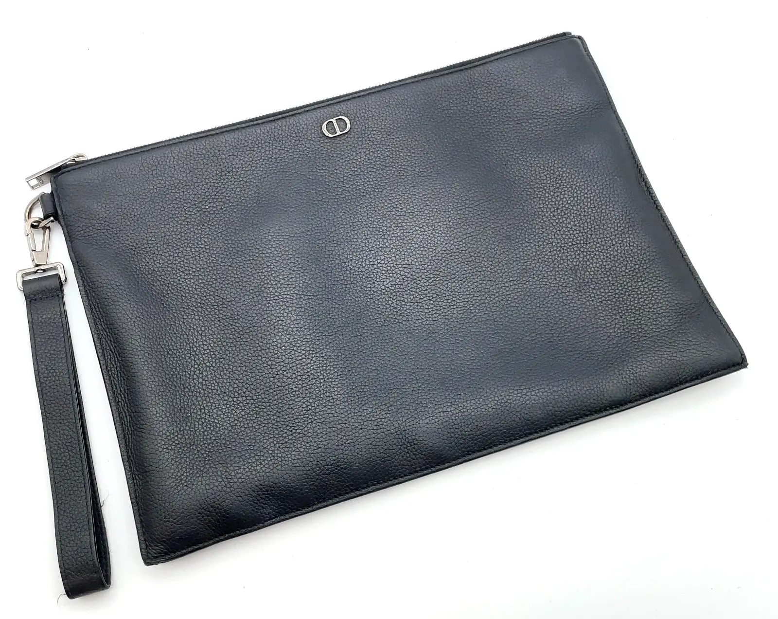 Pre-owned Other Clutch Auth Christian Dior CD Logo Grained Calfskin Black Bag AK060157 12506904708/431340