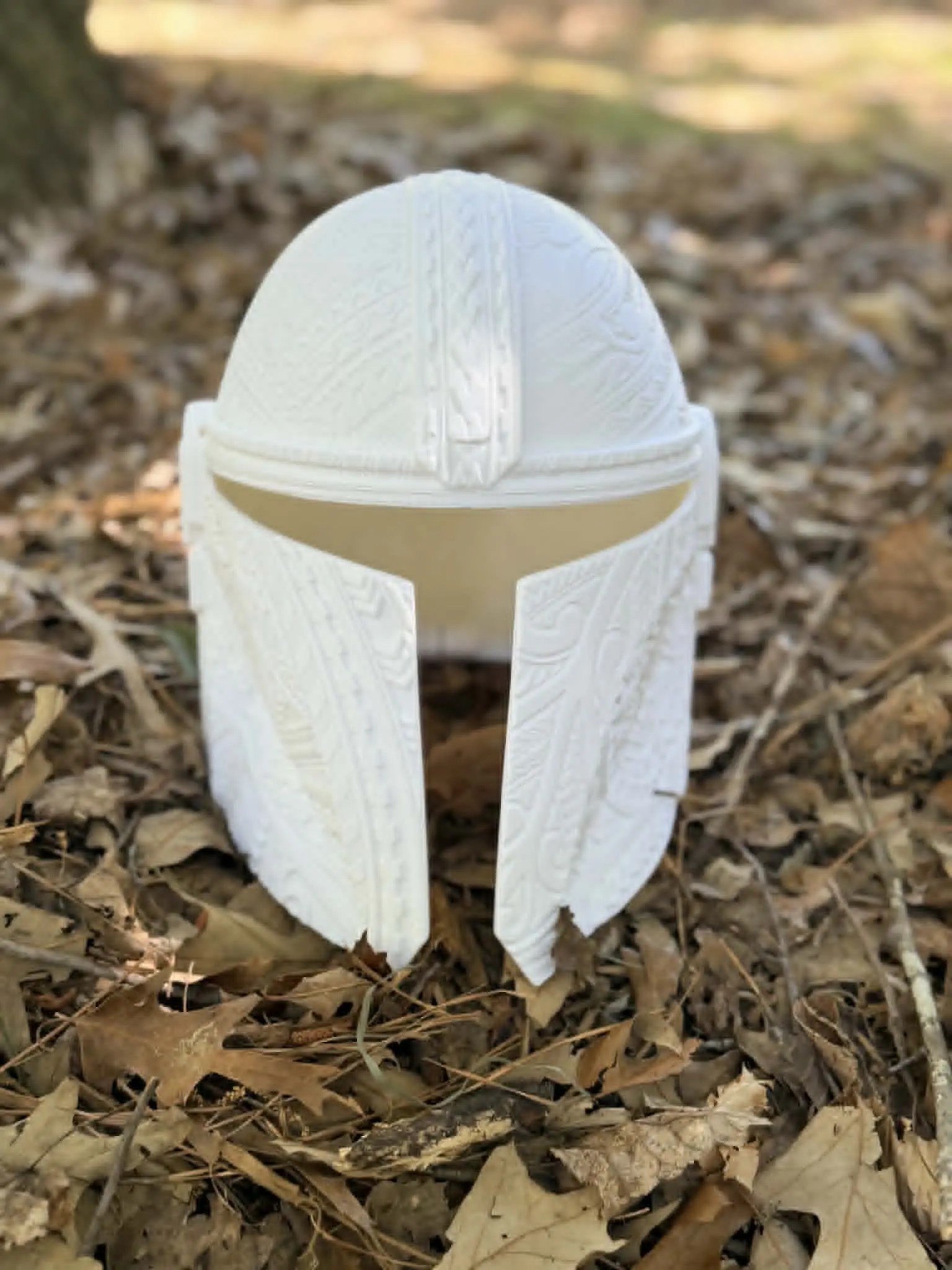 White Mandalorian Helmet