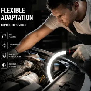 Bendable LED Flashlight Stick-30" Rechargeable Flexible Light for Mechanic, Car Repairs Under Hood Garage Inspection