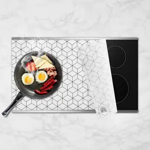 Large Induction Cooktop Protector Mat 20.4x30.7 Inch, () Stove Burner Covers, Induction Cooktop Cover,Top Stove Cover (20.5x30.7 Inch), White