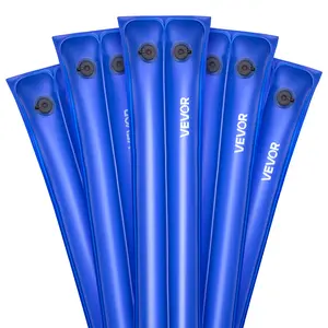 【Summervibes】VEVOR Pool Cover Water Bags, 5 Packs 10 Ft, Double Chamber Pool Cover Water Tubes, 0.4mm Thick PVC Bags Weights with Leakproof Screw Cap, for Inground Swimming-Pool Covers Winter Closing, Blue