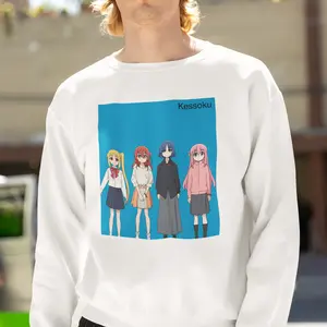 Kessoku Weez.3r Shirt, Bocchi Blue Hoodie, Anime Band,  Round Neck, Sweatshirts