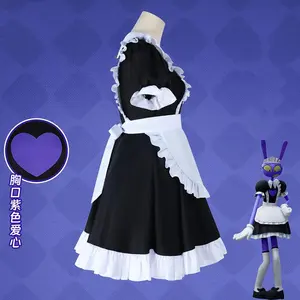 Anime Jax Maid Dress Cosplay Costume Maidservant Adult Uniform Amazing Digital Circus Role Play Halloween Party Outfit For Girls
