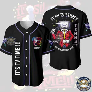 It's TV TIME Deltarune Baseball Jersey Shirt Gift For Fan, Men's Jerseys Trendy Vintage Custom Name Shirt Comfortable Soft Material Energetic Show Host Cosplay Gift Shirt