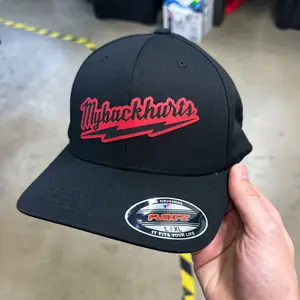 Waukee Back Pain Flexfit Hat - Curved Bill Stretch-Fit Hat - Baseball Cap