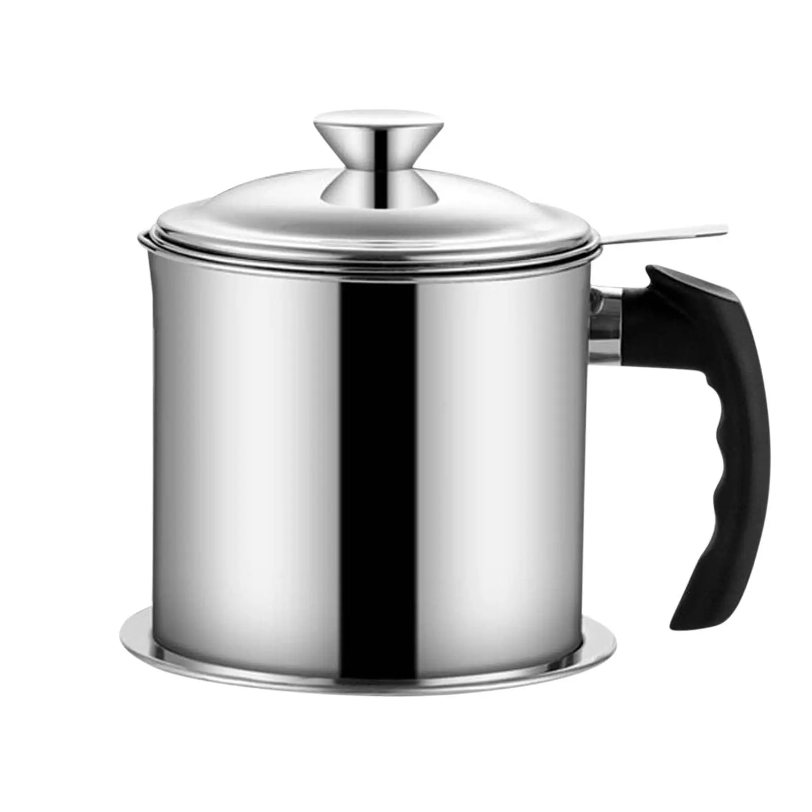 Stainless Steel Bacon Grease Container with Strainer, 1.3L Pot with Lid & Easy-Grip Handle, Reusable Keeper for Kitchen Frying Storage durable