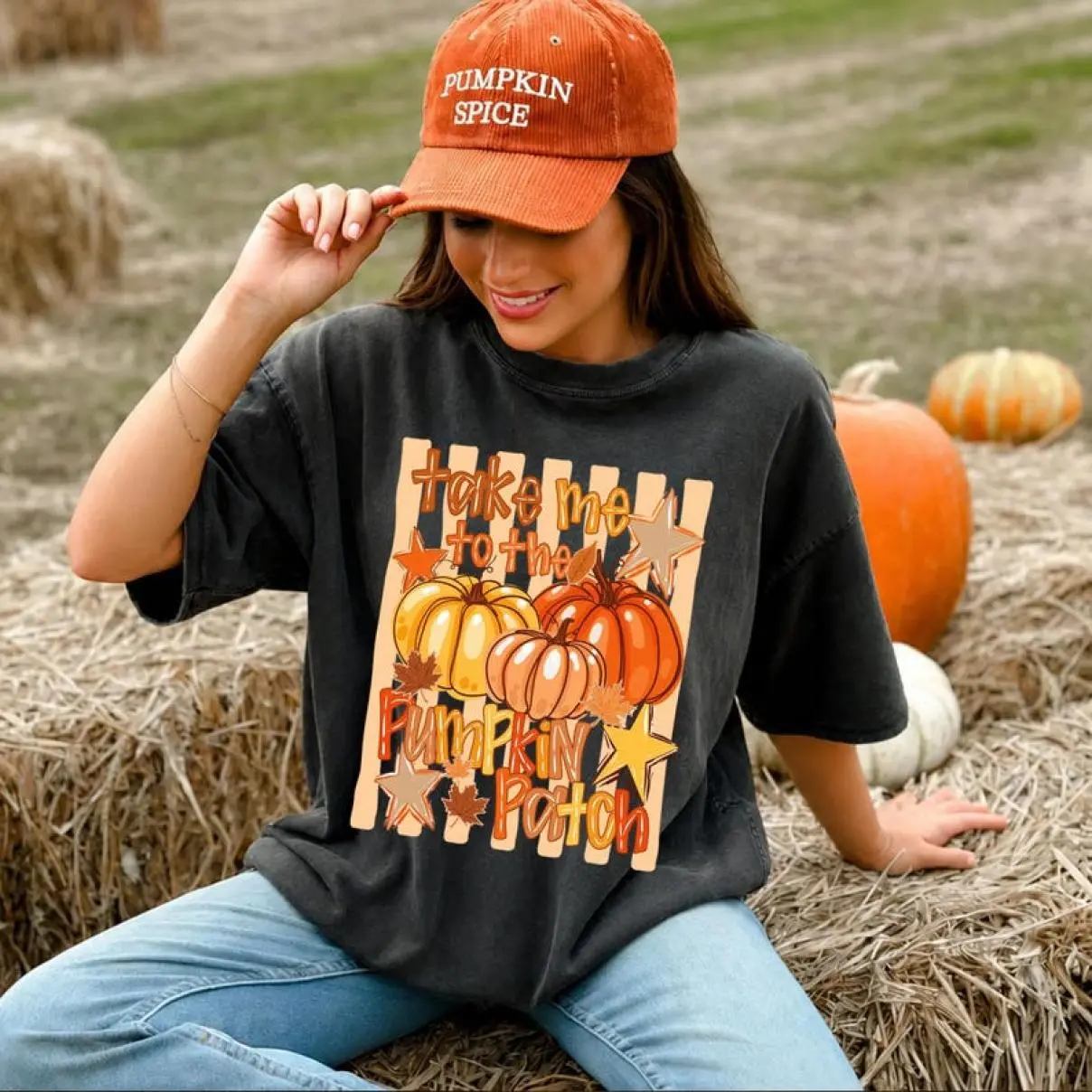 Take Me To The Pumpkin Patch Comfort T- Shirt, Cute Fall Pumpkin Tee, Coquette Autumn Graphic Shirt, Pumpkin Patch Outfit,Thanksgiving Gift, Cozy Fall, Full Color Selection, Pick Your Favorite, Classic Styles, Never Go Out of Fashion