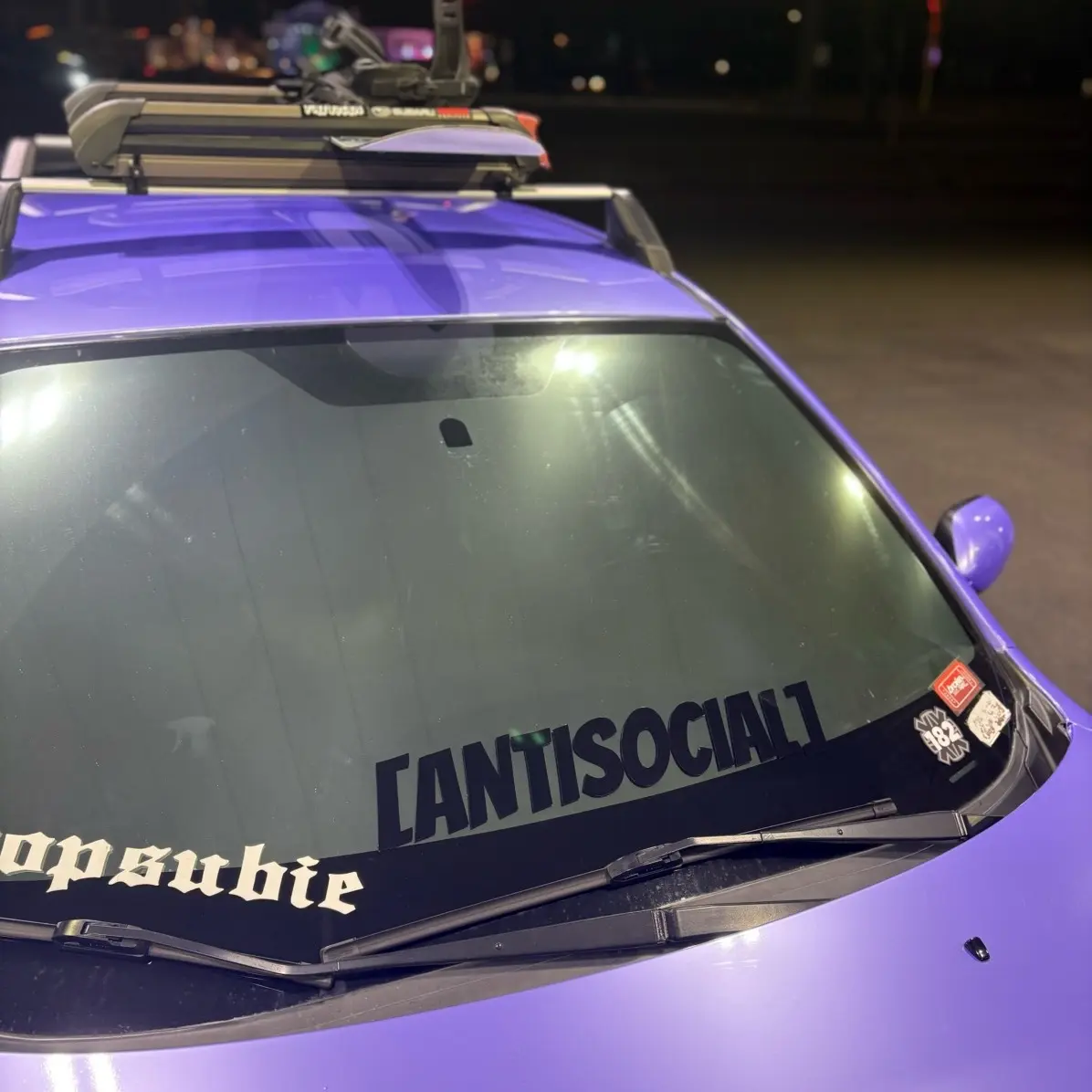 Antisocial Car windshield banner