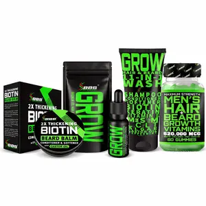 Best Beard Stuff GROW Legend Beard Kit – Beard Growth Serum, Biotin Beard Balm, 620,000 mcg Biotin Beard Growth Gummies, 11-in-1 Beard Wash Men's Care Accelerator