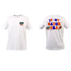 Florida Gator Shirts - White T-Shirt with "IN MY GATOR ERA" Design and Logo on Front for Summer Casual Wear